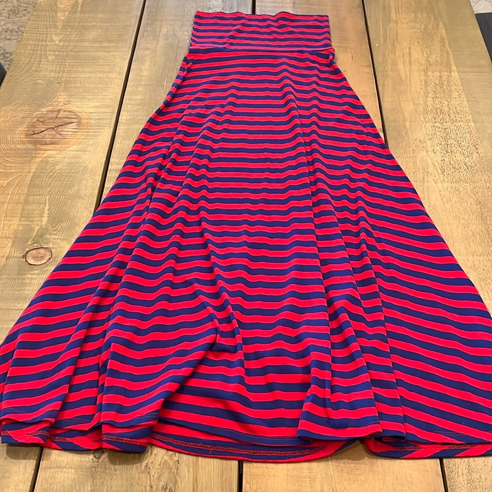 LuLaRoe Maxi XXS Red/Blue Stripe